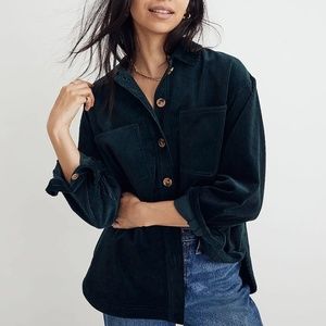 Madewell Corduroy Kentwood Oversize Shirt Jacket | Ancient Forest | XS